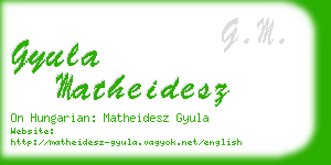 gyula matheidesz business card